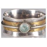 STERLING SILVER LADIES RING W/ TOPAZ CENTER STONE