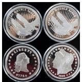 ASSORTED FINE SILVER COMMEMORATIVE COINAGE - (4)