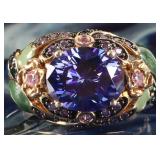 STERLING SILVER TOPAZ LADIES ENAMEL RING