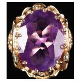 14K YELLOW GOLD LADIES EGYPTIAN RING W/ 9.5 SPINEL