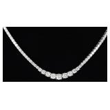 18K WHITE GOLD LAB DIAMOND LADIES NECKLACE