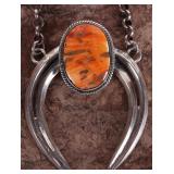 SW STYLE 925 HORSESHOE NECKLACE W/ SPINY OYSTER