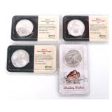 FINE SILVER ASSORTED LITTLETON AMERICAN EAGLES-(4)
