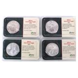 FINE SILVER ASSORTED LITTLETON AMERICAN EAGLES-(4)