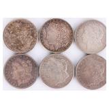 90% SILVER ASSORTED MORGAN DOLLARS - (6)