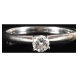 14K WHITE GOLD LADIES RING W/ 0.25CT ROUND DIAMOND