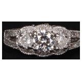 1.33CTW NATURAL DIAMOND 14K WHITE GOLD LADIES RING