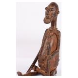 DOGON BRONZE STATUE WEST AFRICA MALI SEATED ELDER