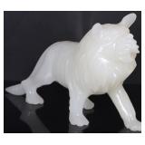 VINTAGE CARVED ONYX LION STATUE FIGURINE