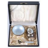 DANISH STERLING SILVER SALT SHAKER CELLAR & SPOON