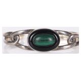 MEXICAN STERLING SILVER MALACHITE LADIES BANGLE
