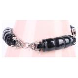 STERLING SILVER BLACK ONYX LADIES BRACELET