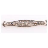 ANTIQUE ART DECO 14K GOLD DIAMOND SAPPHIRE BROOCH
