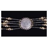 STERLING SILVER BEADED MULTI-STRAND NECKLACE
