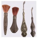 VINTAGE STERLING SILVER MAKEUP BRUSHES & TOOLS