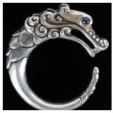 JOHN HARDY NAGA DRAGON SAPPHIRE EYE STERLING RING