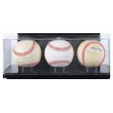 TRIPLE BALL DISPLAY CASE RIZZUTO WELLS SORIANO