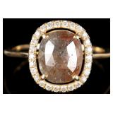 14K YELLOW GOLD MULTICOLOR MOISSANITE DIAMOND RING
