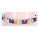 STERLING SILVER ASSORTED GEM LADIES BRACELET