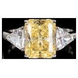 14K WHITE GOLD YELLOW & WHITE CZ LADIES RING