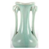 VINTAGE 1940'S MCCOY BLUE HANDLE POTTERY VASE