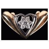 14K YELLOW/WHITE GOLD PENDANT VS D-COLOR DIAMONDS