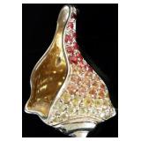 14K YELLOW GOLD LADIES CONCH PENDANT W/ SPINEL