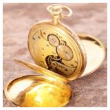 OMEGA 18K YELLOW GOLD ANTIQUE HUNTER POCKETWATCH