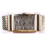 HAMILTON 14K YELLOW GOLD DIAMOND LADIES WRISTWATCH
