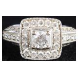 14K WHITE GOLD NATURAL DIAMOND LADIES RING