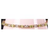 14K YELLOW GOLD LADIES BRACELET W/ SPINEL & DIAS