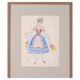 IVAN MIKHAILOV COPPELIA ORIGINAL  COSTUME SKETCH