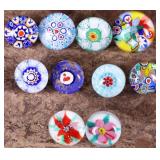 JOHN DEACONS ART GLASS MILLEFIORI BUTTONS (10)
