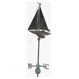 VINTAGE SAILBOAT WEATHER VANE COPPER 58' TALL