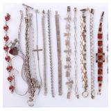 STERLING SILVER LADIES BRACELETS LOT OF 15