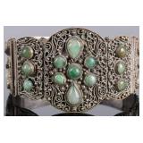 ANTIQUE CHINESE JADE ORNATE LADIES BRACELET
