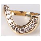 14K YELLOW GOLD LADIES RING W/ DIAMONDS IRREGULAR