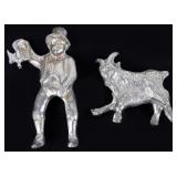 H.C ANDERSON PEWTER MAN AND GOAT FIGURINES
