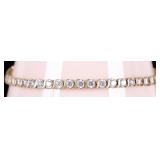 14K YELLOW GOLD LADIES BRACELET W/ RHINESTONES