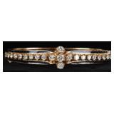 14K YELLOW GOLD MOISSANITE LADIES BANGLE BRACELET