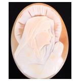 ANTIQUE VIRGIN MARY LOOSE CARVED CONCH CAMEO