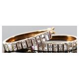10K YELLOW GOLD LADIES HOOP EARRINGS W/ DIAMONDS