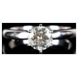 14K WHITE GOLD LADIES RING W/ BRIGHT MOISSANITE
