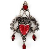 STERLING SILVER LADIES PENDANT JASPER FACE