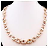 34.5CTW MORGANITE 14K ROSE GOLD LADIES NECKLACE