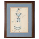 DOBUZHINSKY EUGENE ONEGIN COSTUME SKETCH BLUE