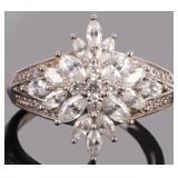 SPARKLY CUBIC ZIRCONIUM STERLING SILVER RING