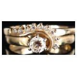 14K YELLOW GOLD NATURAL DIAMOND LADIES RING