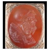 14K GOLD ART DECO CARNELIAN INTAGLIO RING
