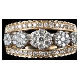 NATURAL DIAMOND 14K YELLOW AND WHITE GOLD RING